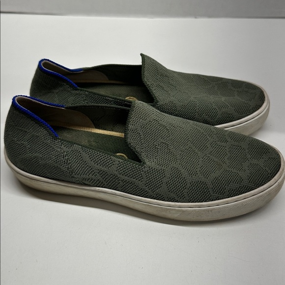 Rothys Sneakers Slip On Athletic Shoes Washable Snake Animal Print Green Size 6 - Picture 3 of 8